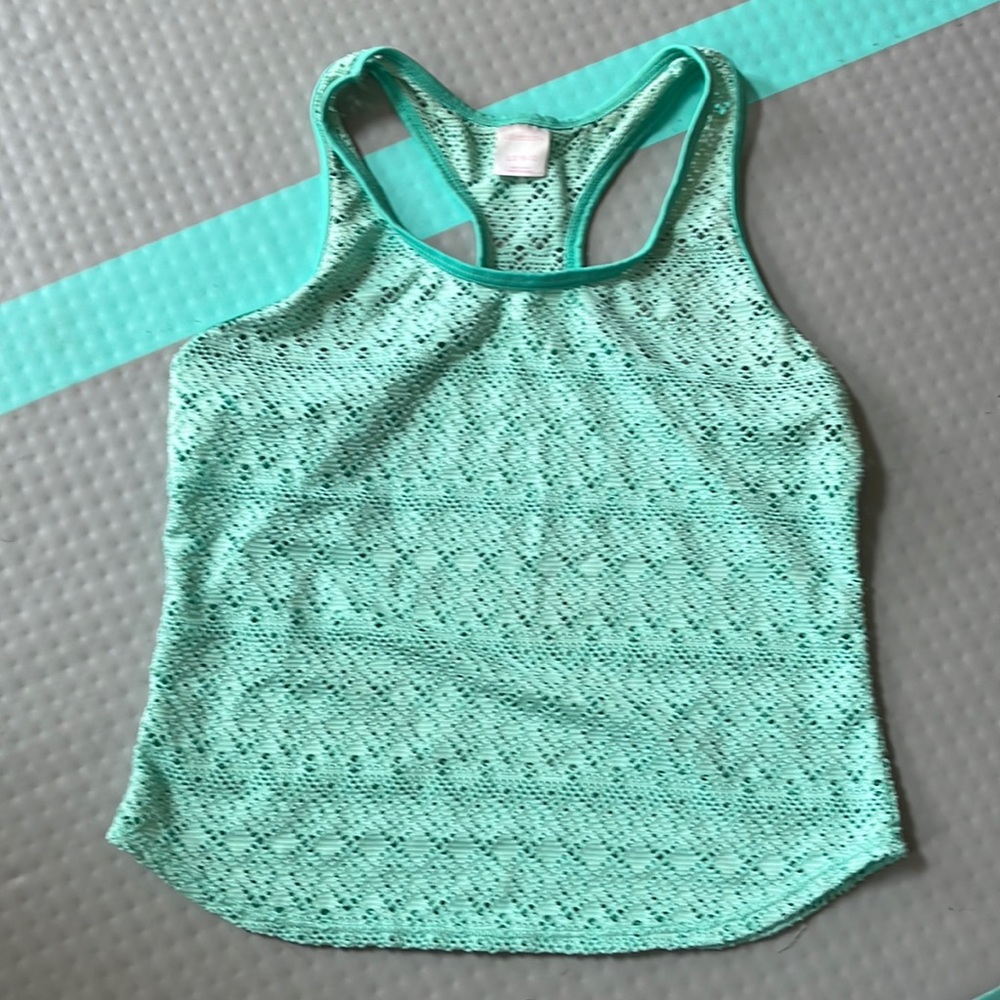 Xhilaration light green/blue cover up tank top